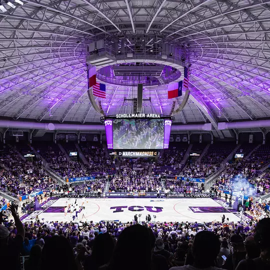 Fans await tipoff for an NCAA Tournament second round game at Schollmaier Arena