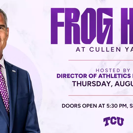 Frog Town Hall Graphic - August 20 at Cullen Yards from 6-8 p.m.