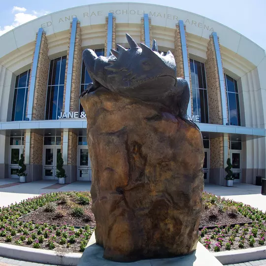 Horned Frog Statue outside Schollmaier Arena