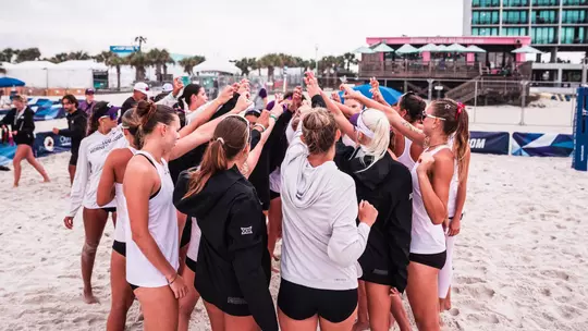 Beach Volleyball Team Huddle before NCAA Championships