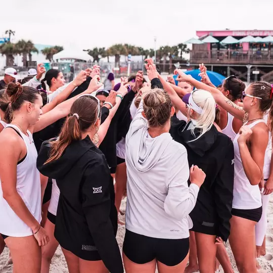 Beach Volleyball Team Huddle before NCAA Championships
