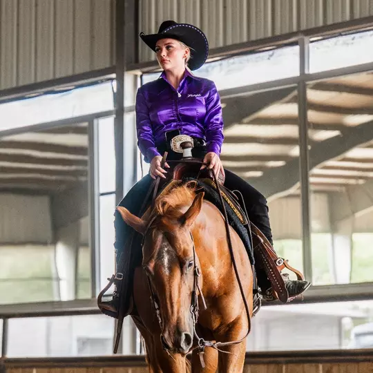 Adele Cunningham riding a horse