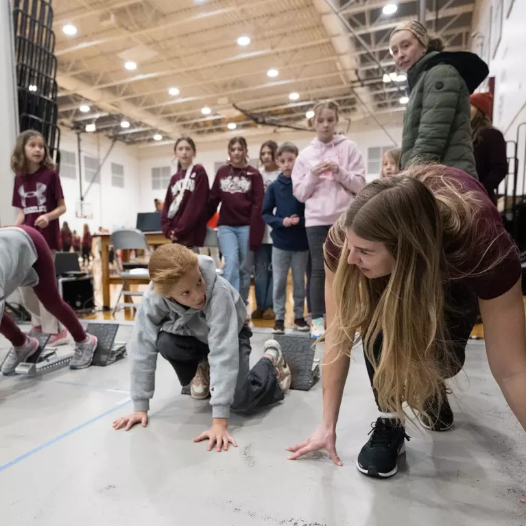 Prior to the Lady Griz basketball game, many of Montana's female student-athletes held a free youth clinic, as part of Montana's National Girls & Women In Sports Day celebration.