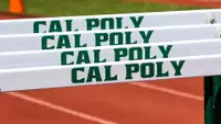 Cal Poly hurdles are shown at Miller & Capriotti Athletics Complex in San Luis Obispo.