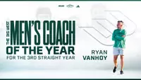 Ryan Vanhoy 2026 Big West Men's Track Coach of the Year Web Graphic