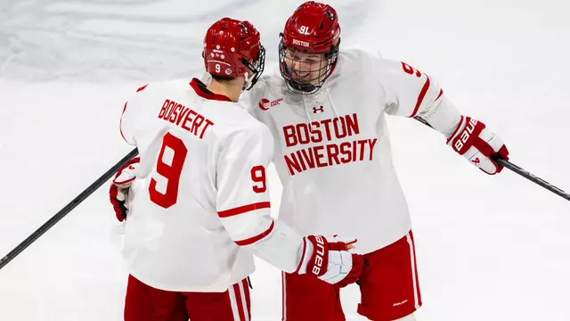Charlie Trethewey and Sacha Boisvert celebrate a goal