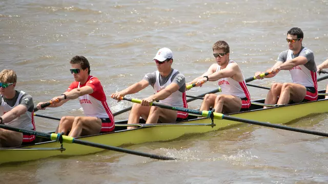 Photo of the BU Men's Rowing Third Varsity 8+ at the IRA Championship.