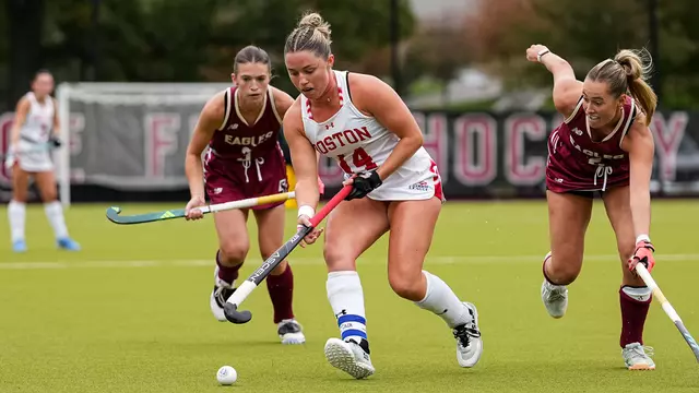 Molly Driscoll controls the ball vs. Boston College