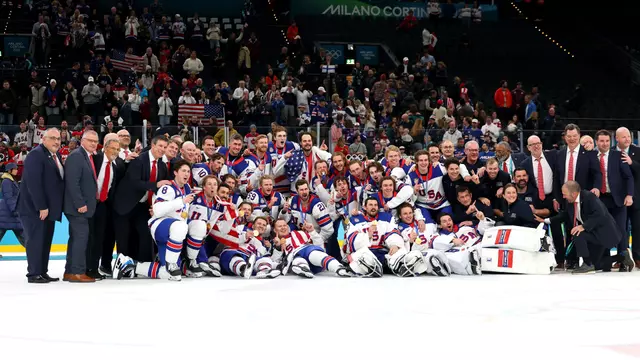 Team USA group photo after winning Olympic gold