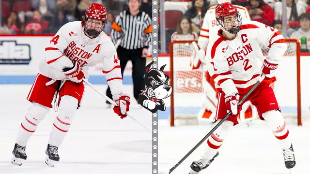 Action photo of Cole Hutson next to action photo of Gavin McCarthy