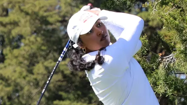 Annika Manjunath drives the ball at the Rutgers Invitational