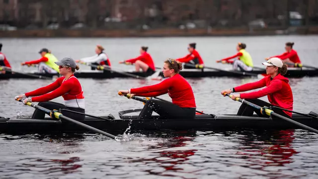 Women's Rowing varsity 8 at practice