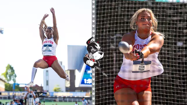 Ellie Roan and Peace Omonzane at the NCAA Outdoor Championships