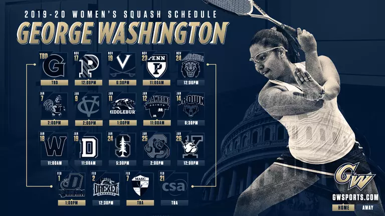 Women’s Squash Reveals 2019-20 Match Slate