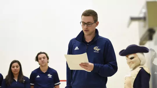 Head Coachn Anderson Good talks to team.