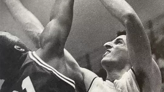 Bill Brigham battles for a rebound.