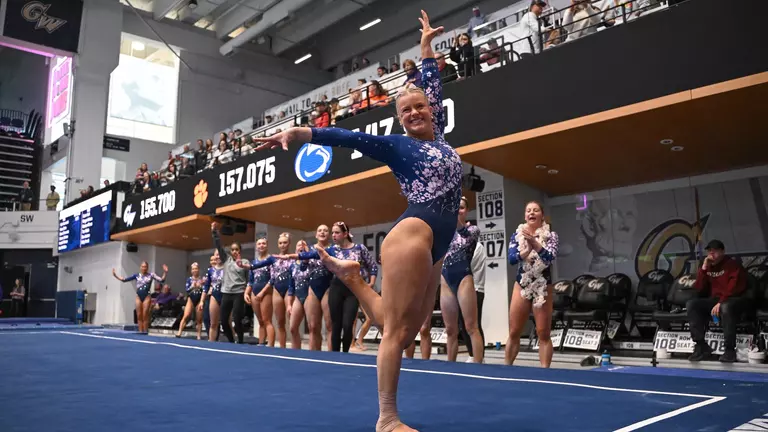 Gymnastics Celebrates Dare to Bloom Meet Against Clemson, Penn State