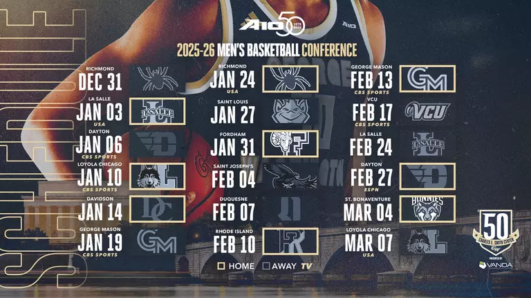 Nine National TV Games Highlight Men's Basketball A-10 Schedule