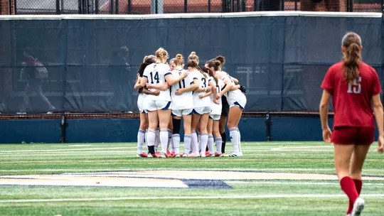 Women's Soccer Team Huddle vs. Saint Joseph's