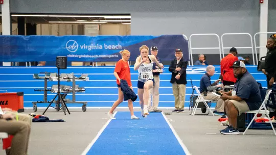 Megan Heidebrecht Contends in Triple Jump at A-10 Indoor Track Championships