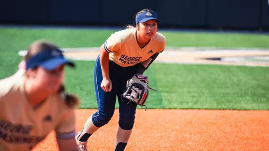 Cadence Gilliland playing shortstop