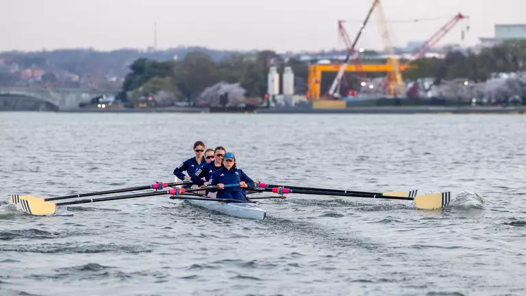 Rowing Dominates A-10 Foes at GW Invite