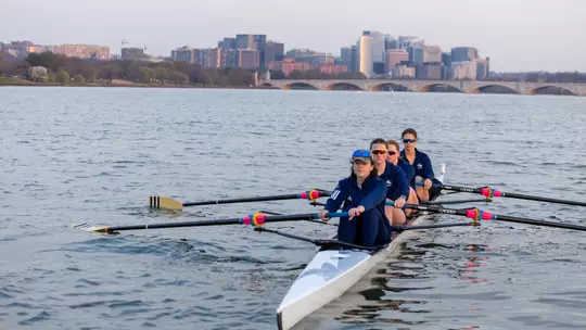 Rowing practice on the Potomac