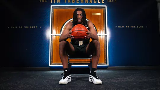 Omari Witherspoon poses for a photo in the Tin Tabernacle