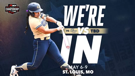 GW Softball We're In Graphic