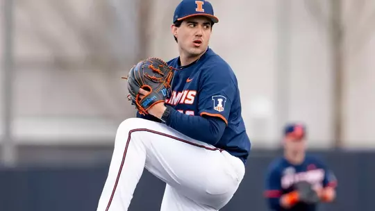 Richie LaCein Delivers a Pitch with Illinois