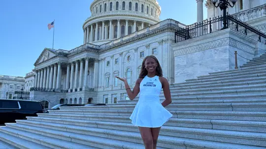 Solange Skeene Poses in Front of the US Capital Building