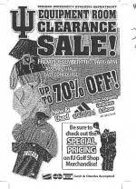 IU Athletics Equipment Room Sale!