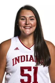 BLOOMINGTON, IN - OCTOBER 09, 2020 - center Hannah Noveroske #51 of the Indiana Hoosiers during photo day in Cook Hall in Bloomington, IN. Photo By Indiana Athletics