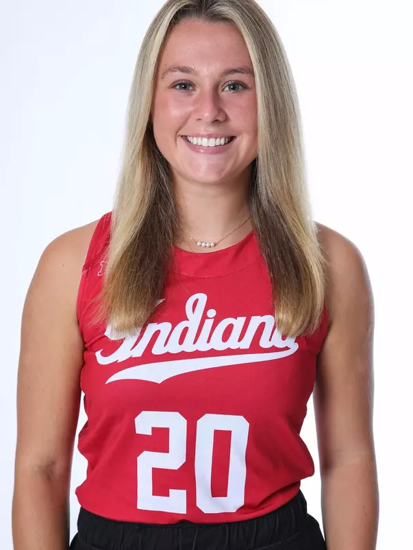 BLOOMINGTON, IN - August 07, 2023 - forward Amanda Frank #20 of the Indiana Hoosiers during Media Day IU Field Hockey Complex in Bloomington, IN. Photo By Gretta Cohoon/Indiana Athletics