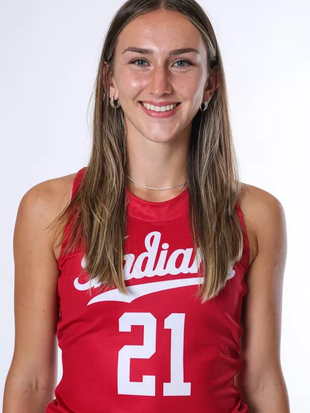 BLOOMINGTON, IN - August 07, 2023 - defender Emma Thompson #21 of the Indiana Hoosiers during Media Day IU Field Hockey Complex in Bloomington, IN. Photo By Gretta Cohoon/Indiana Athletics