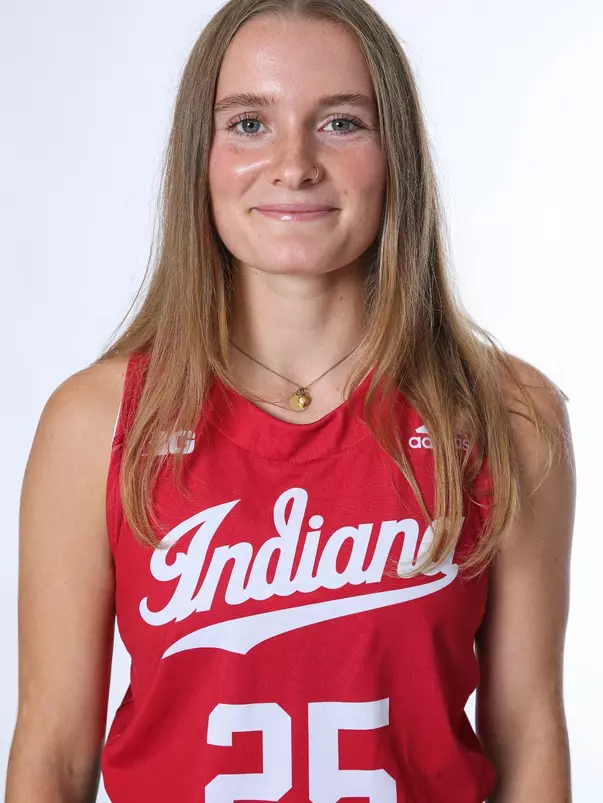 BLOOMINGTON, IN - August 07, 2023 - midfielder Maggie Carter #25 of the Indiana Hoosiers during Media Day IU Field Hockey Complex in Bloomington, IN. Photo By Gretta Cohoon/Indiana Athletics