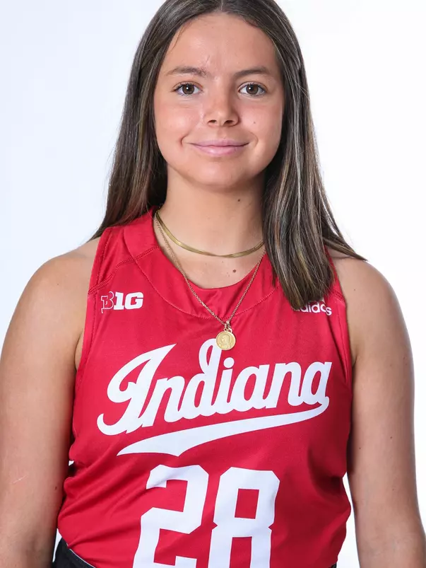 BLOOMINGTON, IN - August 07, 2023 - midfielder Sofia Arrebola Garcia #28 of the Indiana Hoosiers during Media Day IU Field Hockey Complex in Bloomington, IN. Photo By Gretta Cohoon/Indiana Athletics