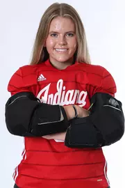 BLOOMINGTON, IN - August 07, 2023 - goalkeeper Nina Faupel #31 of the Indiana Hoosiers during Media Day IU Field Hockey Complex in Bloomington, IN. Photo By Gretta Cohoon/Indiana Athletics