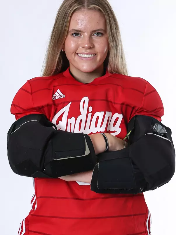 BLOOMINGTON, IN - August 07, 2023 - goalkeeper Nina Faupel #31 of the Indiana Hoosiers during Media Day IU Field Hockey Complex in Bloomington, IN. Photo By Gretta Cohoon/Indiana Athletics