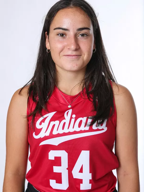BLOOMINGTON, IN - August 07, 2023 - midfielder Inés Garcia Prado #34 of the Indiana Hoosiers during Media Day IU Field Hockey Complex in Bloomington, IN. Photo By Gretta Cohoon/Indiana Athletics