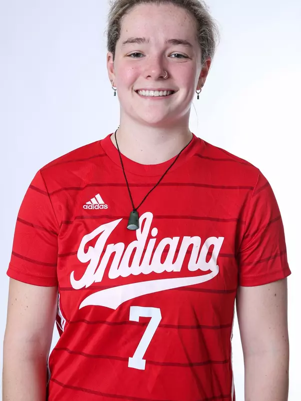 BLOOMINGTON, IN - August 07, 2023 - goalkeeper Arabella Loveridge #7 of the Indiana Hoosiers during Media Day IU Field Hockey Complex in Bloomington, IN. Photo By Gretta Cohoon/Indiana Athletics
