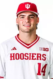 BLOOMINGTON, IN - NOVEMBER 13, 2023 - right-handed pitcher Connor Foley #14 of the Indiana Hoosiers during Photo Day in Bloomington, IN.