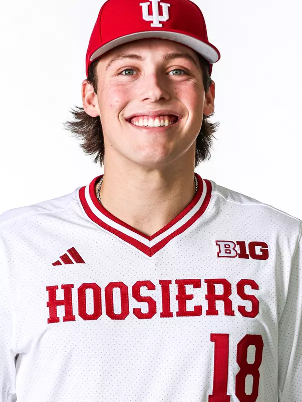 BLOOMINGTON, IN - NOVEMBER 13, 2023 - left-handed pitcher Grant Holderfield #18 of the Indiana Hoosiers during Photo Day in Bloomington, IN.
