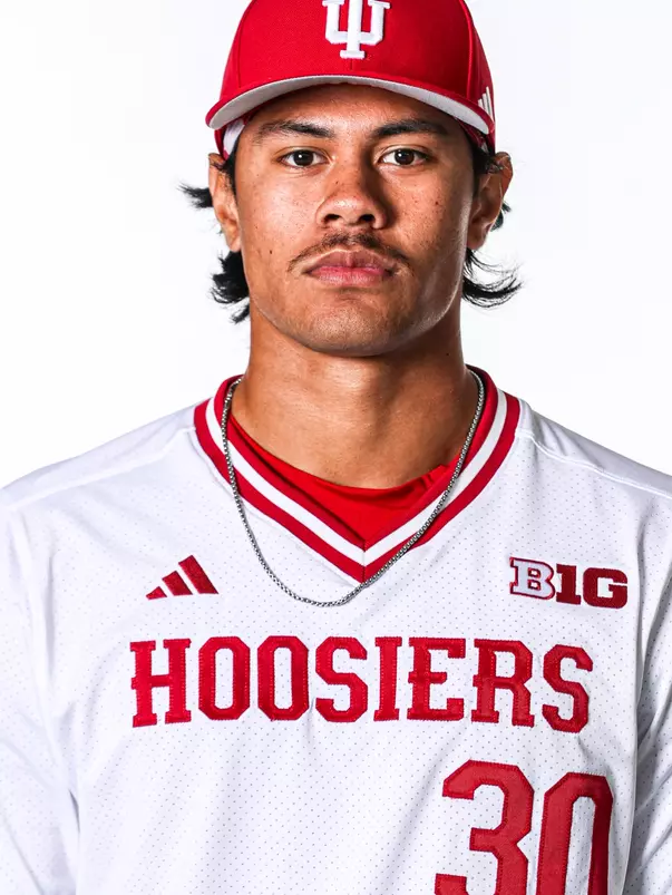 BLOOMINGTON, IN - NOVEMBER 13, 2023 - right-handed pitcher Seti Manase #30 of the Indiana Hoosiers during Photo Day in Bloomington, IN.