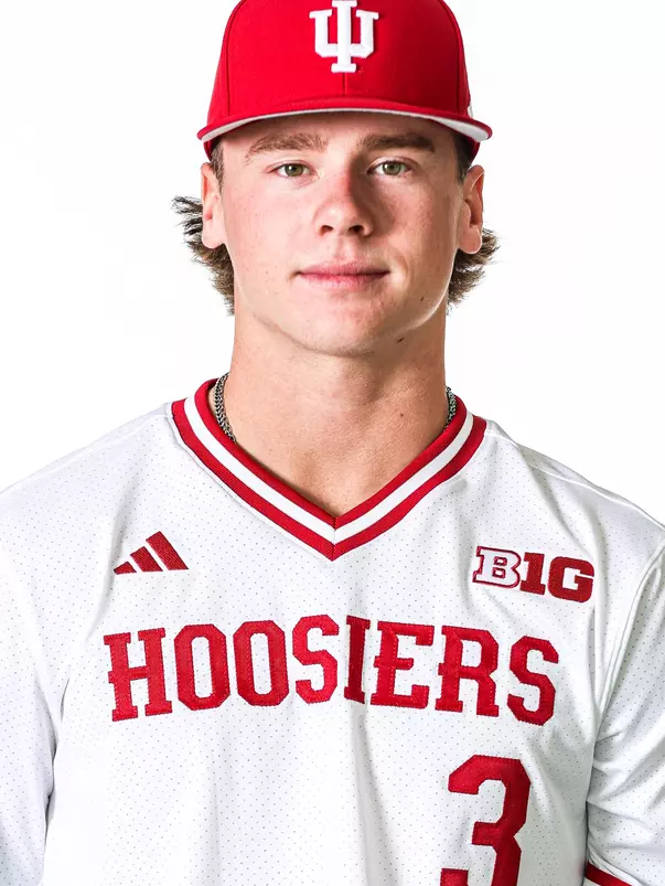 BLOOMINGTON, IN - NOVEMBER 13, 2023 - outfielder Carter Mathison #3 of the Indiana Hoosiers during Photo Day in Bloomington, IN.