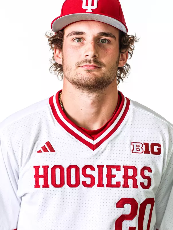 BLOOMINGTON, IN - NOVEMBER 13, 2023 - outfielder Nick Mitchell #20 of the Indiana Hoosiers during Photo Day in Bloomington, IN.