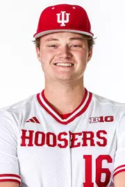 BLOOMINGTON, IN - NOVEMBER 13, 2023 - right-handed pitcher Jack Moffitt #16 of the Indiana Hoosiers during Photo Day in Bloomington, IN.