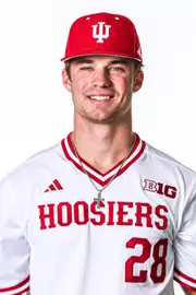 BLOOMINGTON, IN - NOVEMBER 13, 2023 - outfield Sam Murrison #28 of the Indiana Hoosiers during Photo Day in Bloomington, IN.