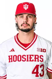BLOOMINGTON, IN - NOVEMBER 13, 2023 - right-handed pitcher Ty Rybarczyk #43 of the Indiana Hoosiers during Photo Day in Bloomington, IN.