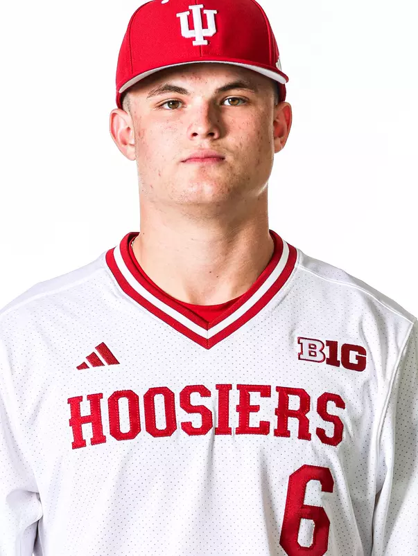BLOOMINGTON, IN - NOVEMBER 13, 2023 - catcher TJ Schuyler #6 of the Indiana Hoosiers during Photo Day in Bloomington, IN.